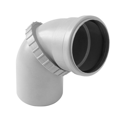 Отвод поворотный PP-H серый Дн 110 б/нап в/к VALFEX 23100110